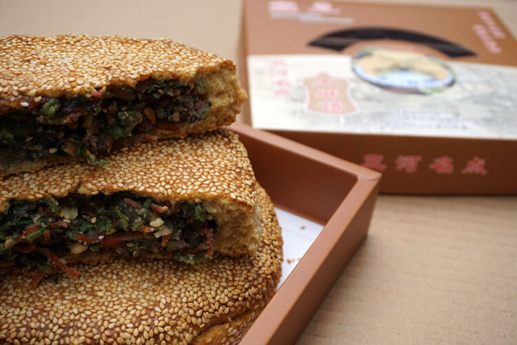 安徽合肥特产三河古镇中和祥四大名点大芝麻饼五仁馅传统糕点600g