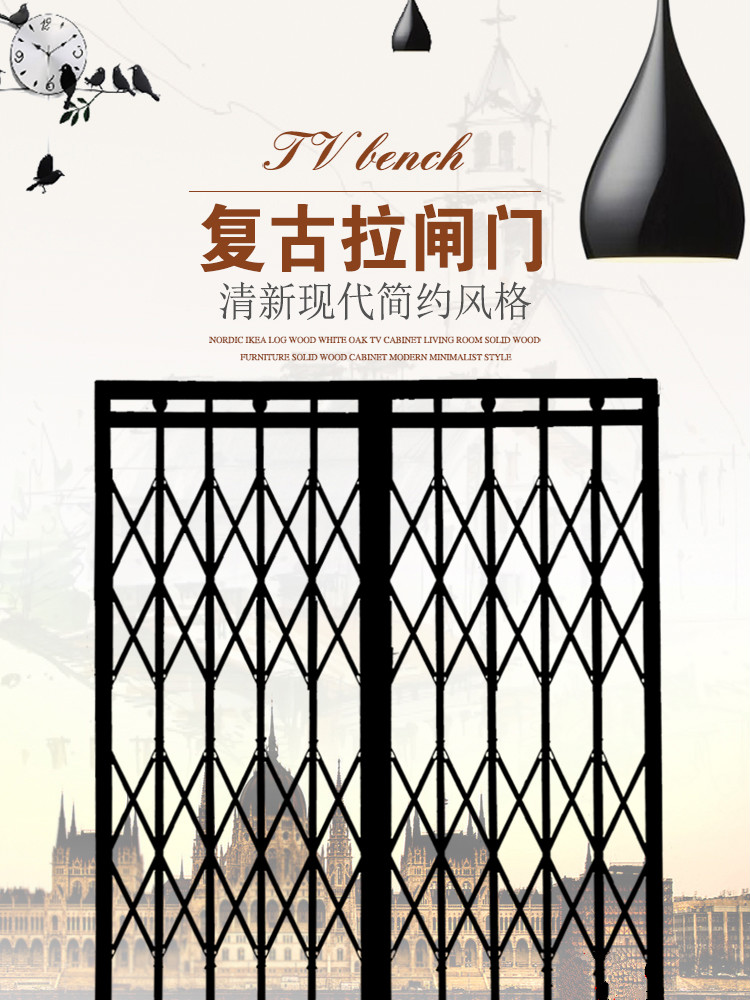 扁铁拉闸门老式复古旧式铁门家用商铺铁拉闸拉门防盗揽闸门伸缩门定制