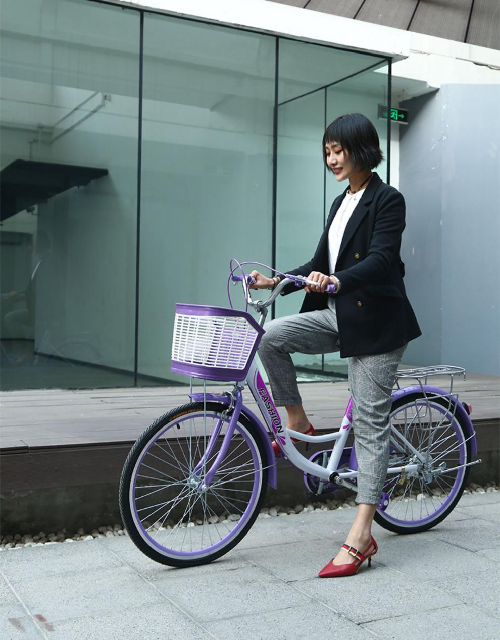 自行车女式通勤单车老式代步轻便普通公主学生成年男淑女复古26寸 24