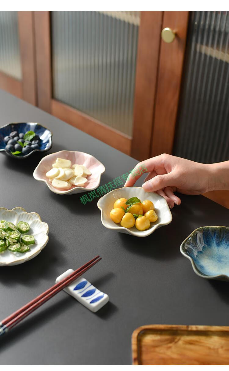 茶点盘日式新中式陶瓷果盘零食盘日式禅意小吃拼盘茶点心果盘客厅家用