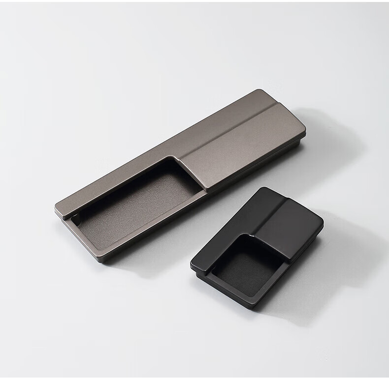 挖槽嵌入式隐形暗拉手黑色现代简约内嵌式暗装柜子衣柜门把手抽屉 砂