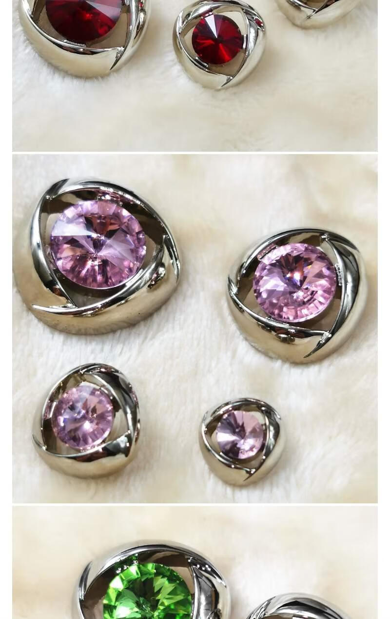 法克伦新品字母袖扣闪亮彩色水钻扣子水晶纽扣开衫衬衫钮扣西装风衣