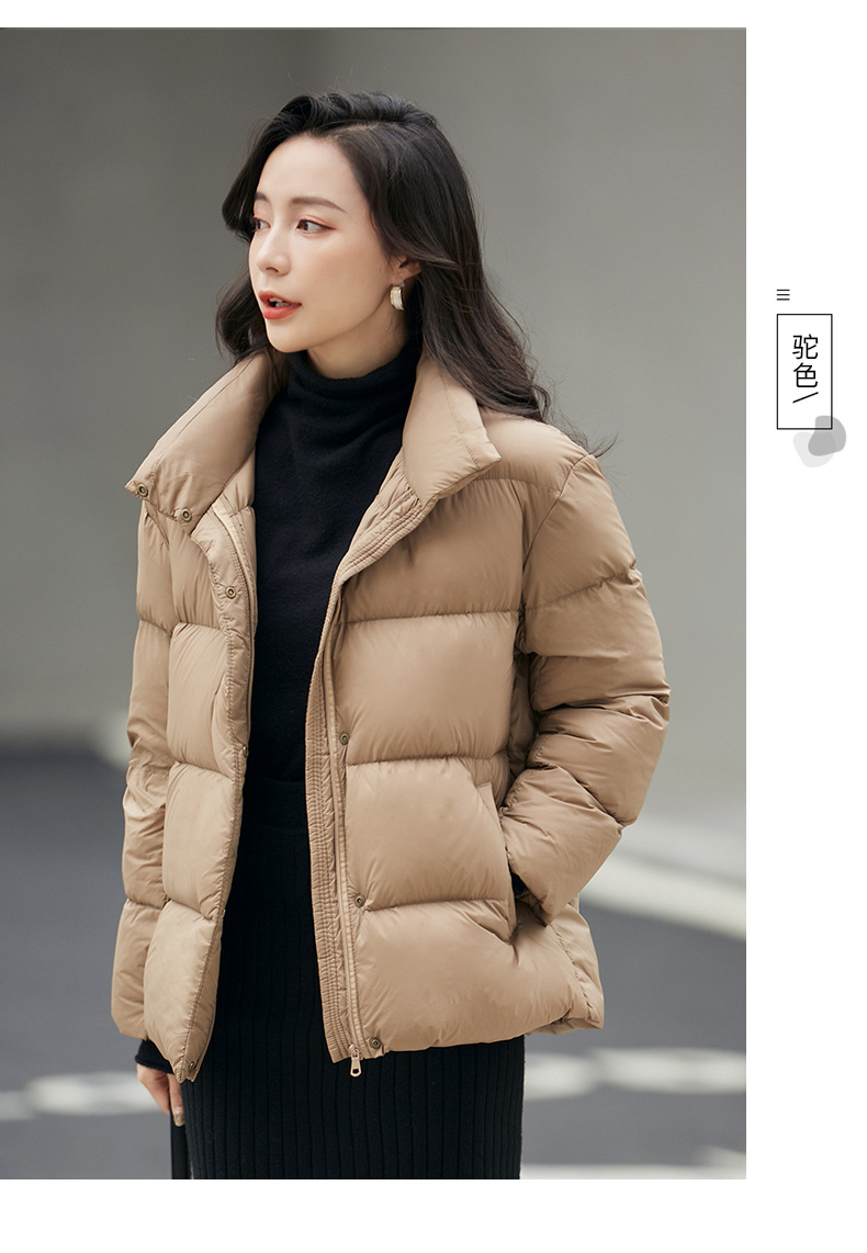 ioj轻奢品牌女装羽绒服女短款2021年新款加厚外套女秋冬季轻薄保暖