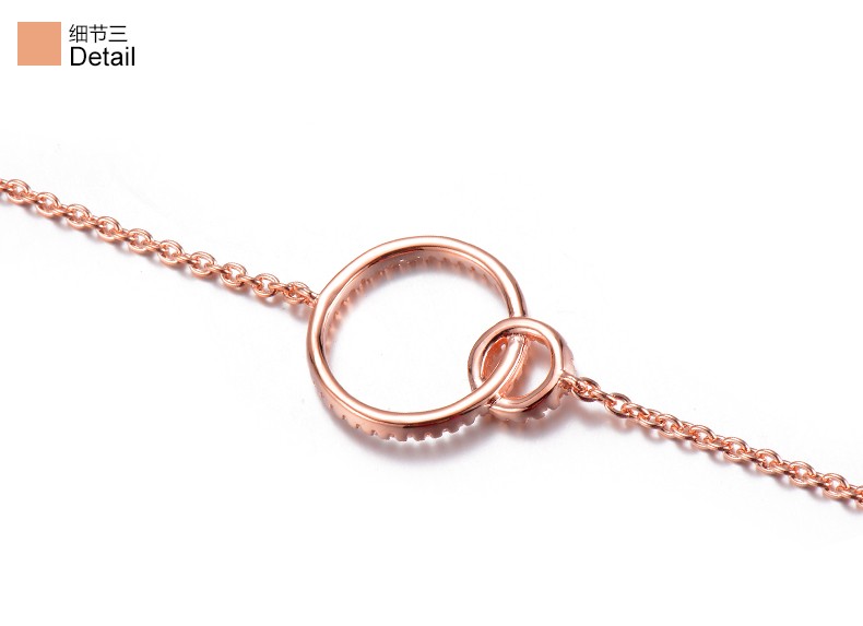 follifollie芙丽轻奢简约圆环造型个性ins风学生手链3b16s041c银色