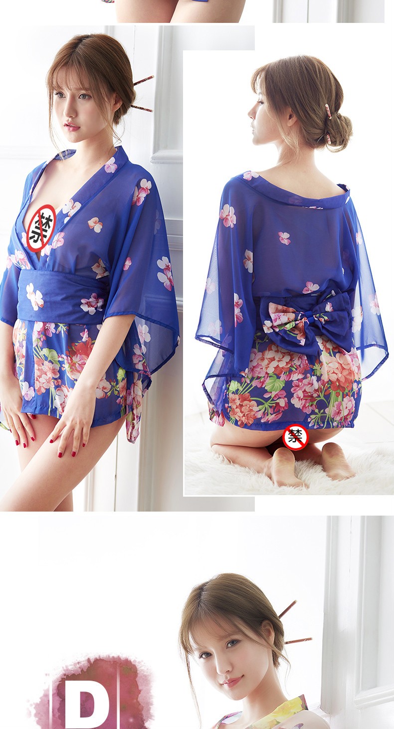 轻奢销魂 性感女和服制服夫妻挑逗角色扮演激情套装透视露胸制服诱惑