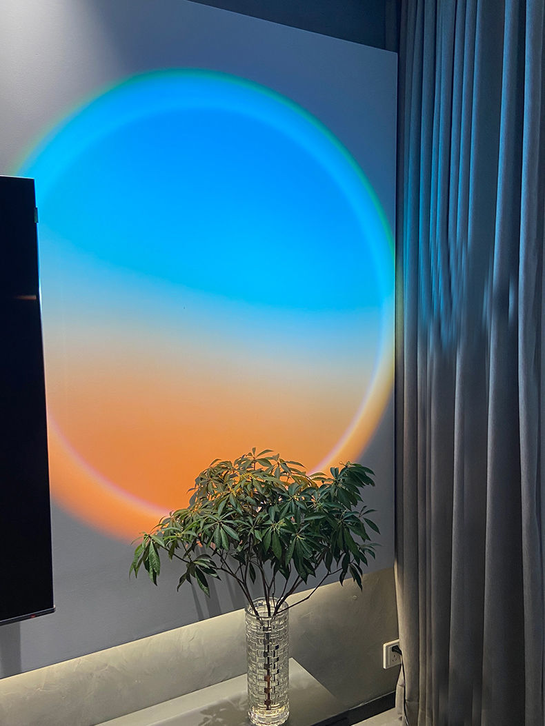 卧室氛围灯新款halo日落灯客厅卧室床头直播海洋投影落日破晓夕阳氛围