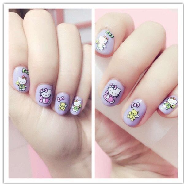 facemini儿童美甲贴纸指甲贴儿童可爱卡通指甲贴纸kt猫迪士尼小女孩