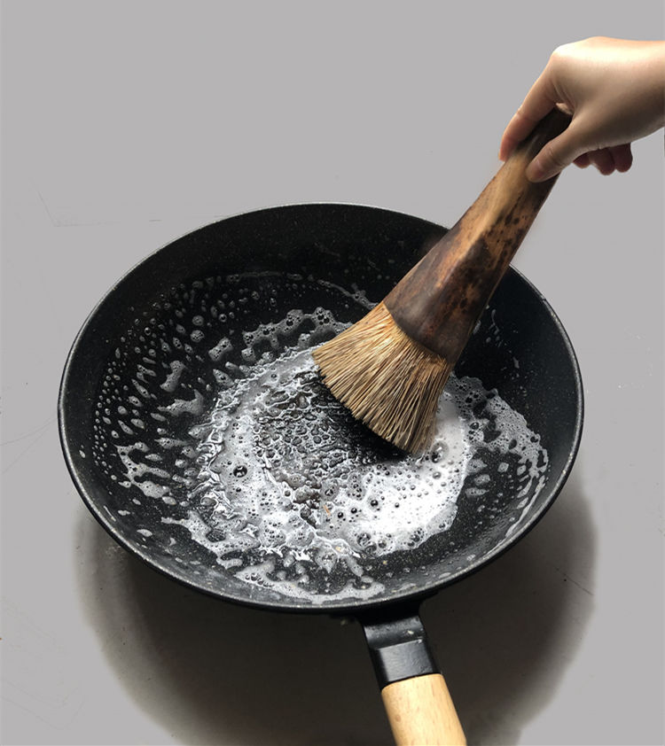 锅刷洗锅神器长柄手工棕椰洗锅刷洗碗刷 不打孔 天然椰棕刷1个【图片
