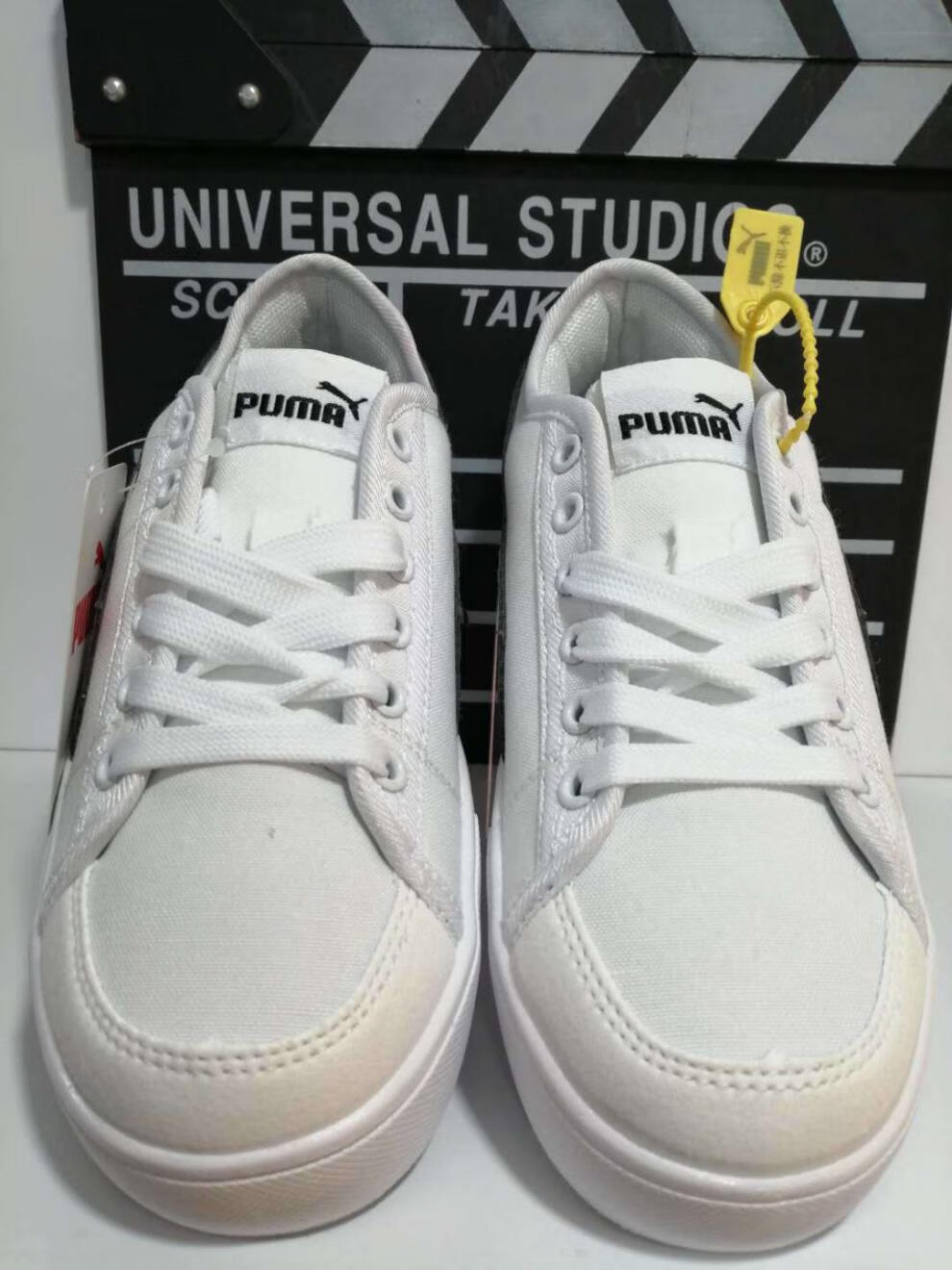 彪马(puma)秋季低帮帆布鞋二代潮流百搭平底学生板鞋 白色 黑白 37