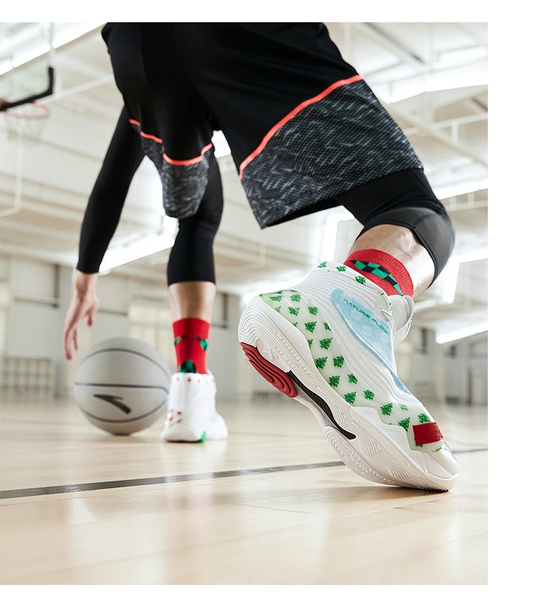 安踏kt6篮球鞋2021秋季新款汤普森球鞋圣诞配色防滑耐磨轻便休闲运动