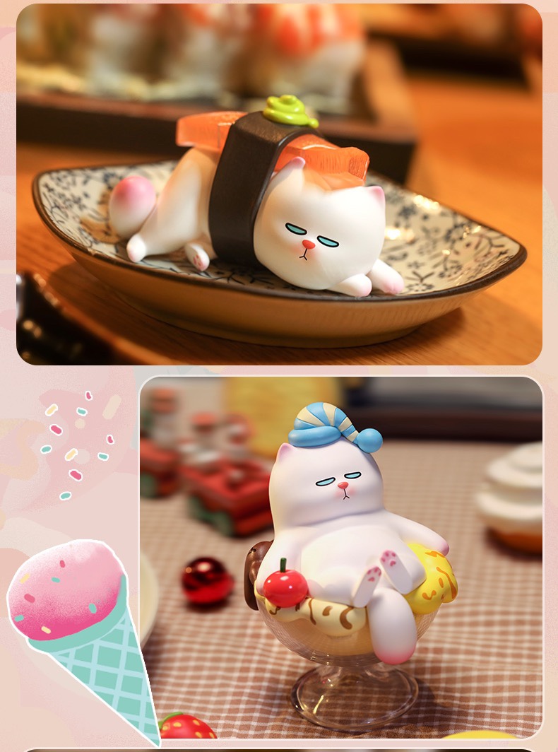 vivicat悠悠美食系列盲盒pop·mart泡泡·玛特潮流创意寿司棒棒糖果冻