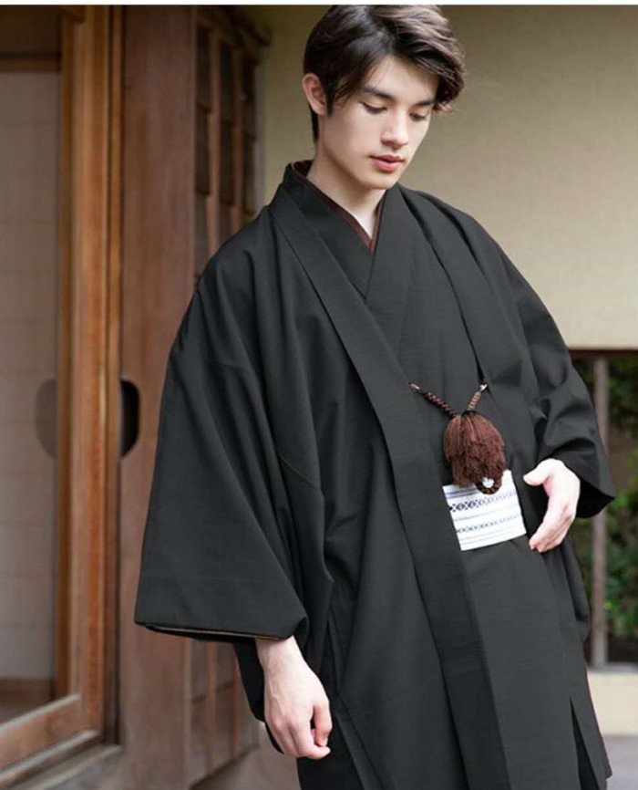 日本传统男士和服正装羽织着物套装绅士和服正式外穿礼服配角带 10号