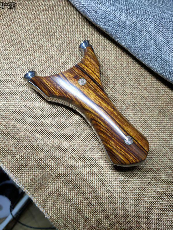 【新款弹弓】美国沙漠铁木钛合金天罡快压快夹夹片夹片活头扁皮弹弓