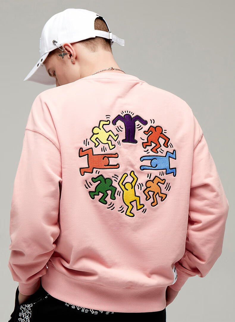 boylondon官方旗舰keith haring联名情侣圆领套头卫衣460214 b204nb