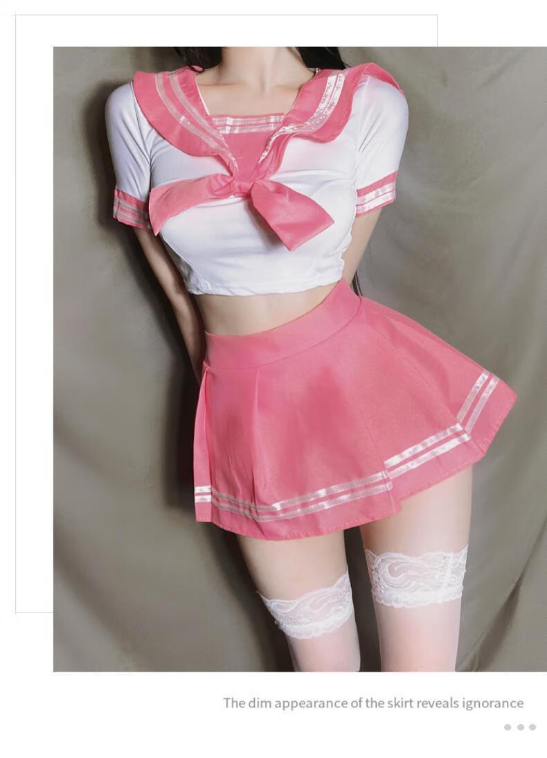 水手服女日系学生jk制服水手服超学生装免脱超短裙小胸女蓝上衣蓝短裙