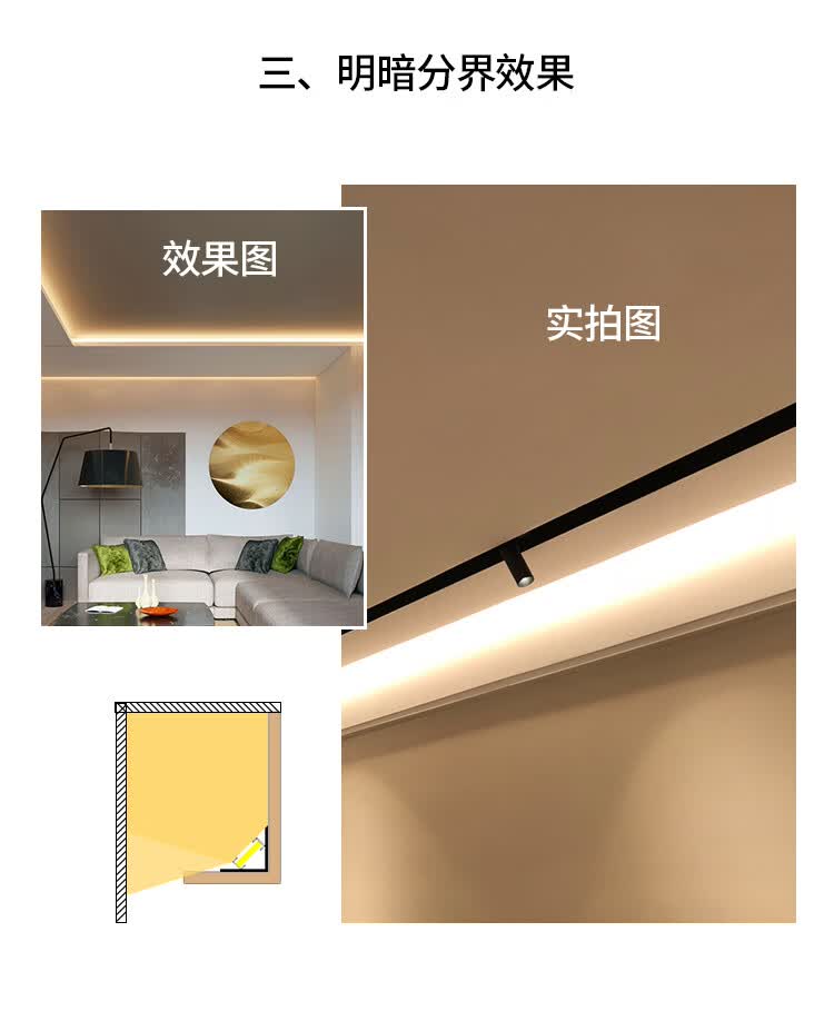 灯带卡槽马丁定制灯带卡槽45度室内吊顶灯带伴侣固定卡扣明装直线塑料