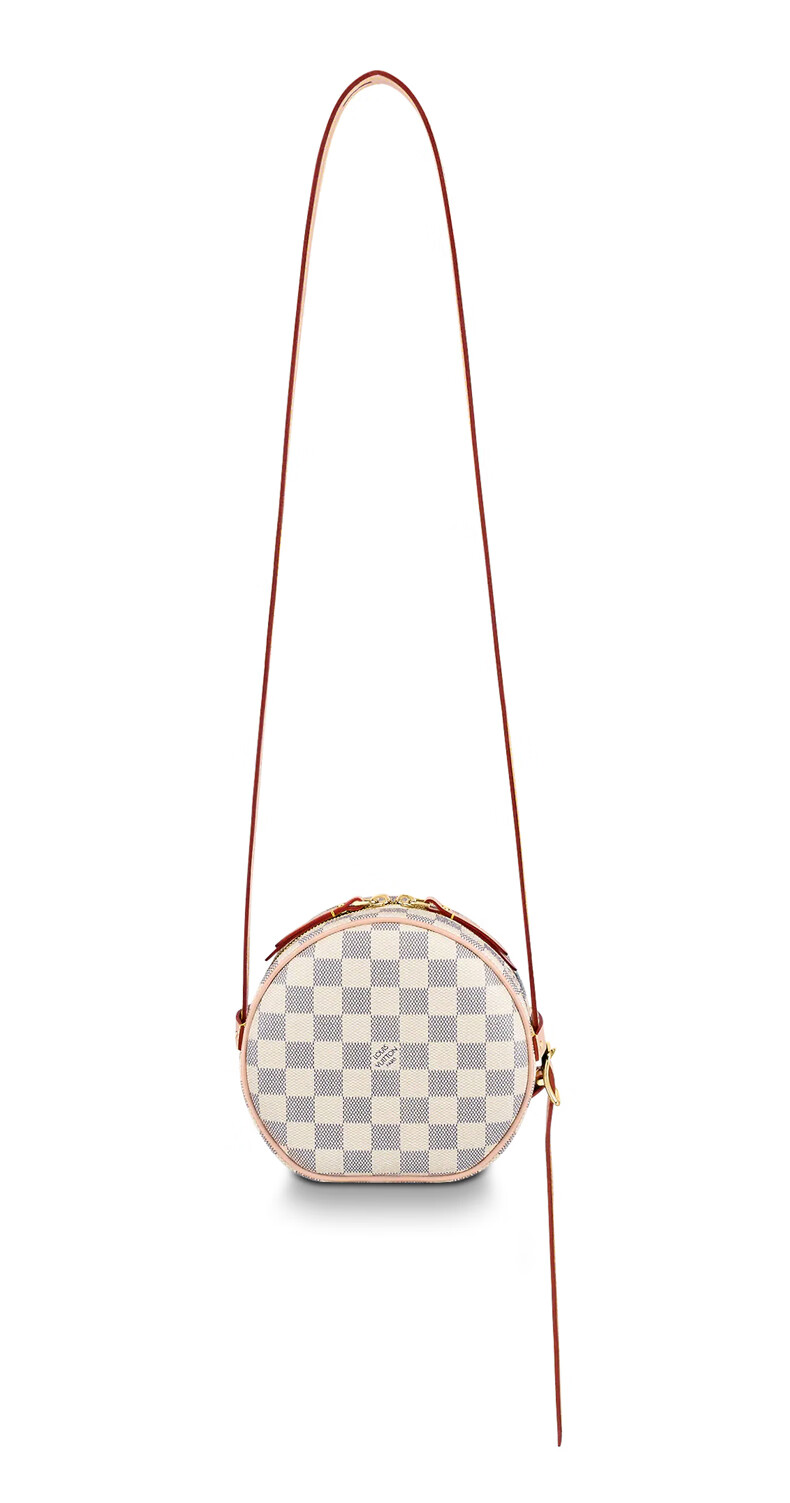 路易威登女包 boite chapeau souple小号单肩圆饼包 m45149老花