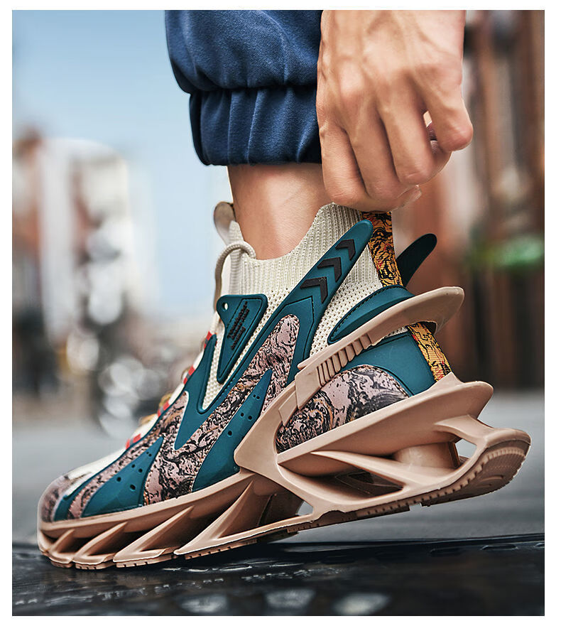 国潮男鞋秋冬款篮球高帮运动鞋男中帮国炫酷2021年新款袜子刀锋秋季