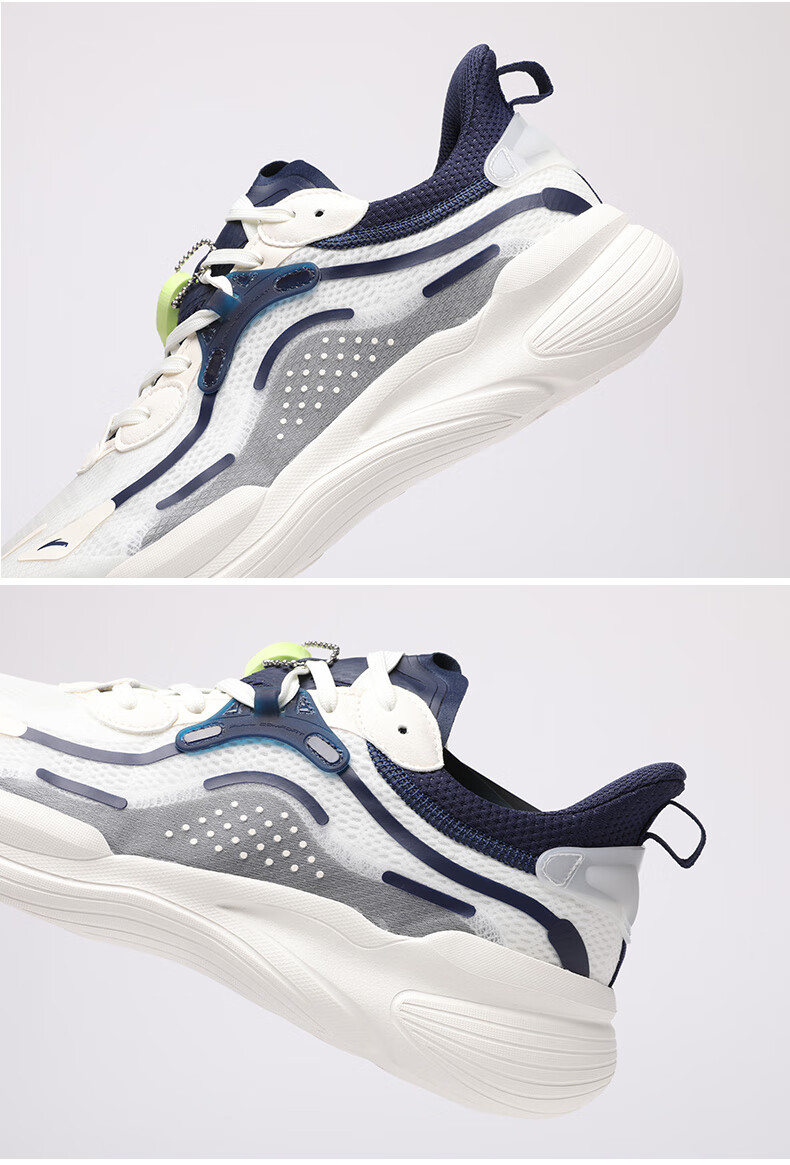 安踏男士运动鞋跑鞋秋冬季新款潮流时尚休闲运动鞋112127720象牙白黑