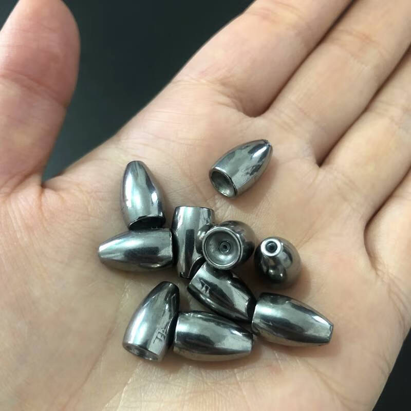 路亚铅坠空心 路亚钨钢子弹铅坠德州钓组空心管不伤线腰鼓直子弹钨坠