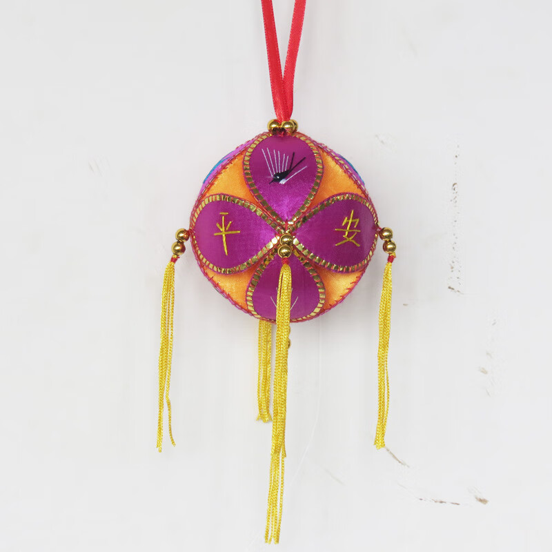 6cm三月三抛绣球广西壮族靖西旧州纯手工民族工艺品汽车挂件道具 粉色