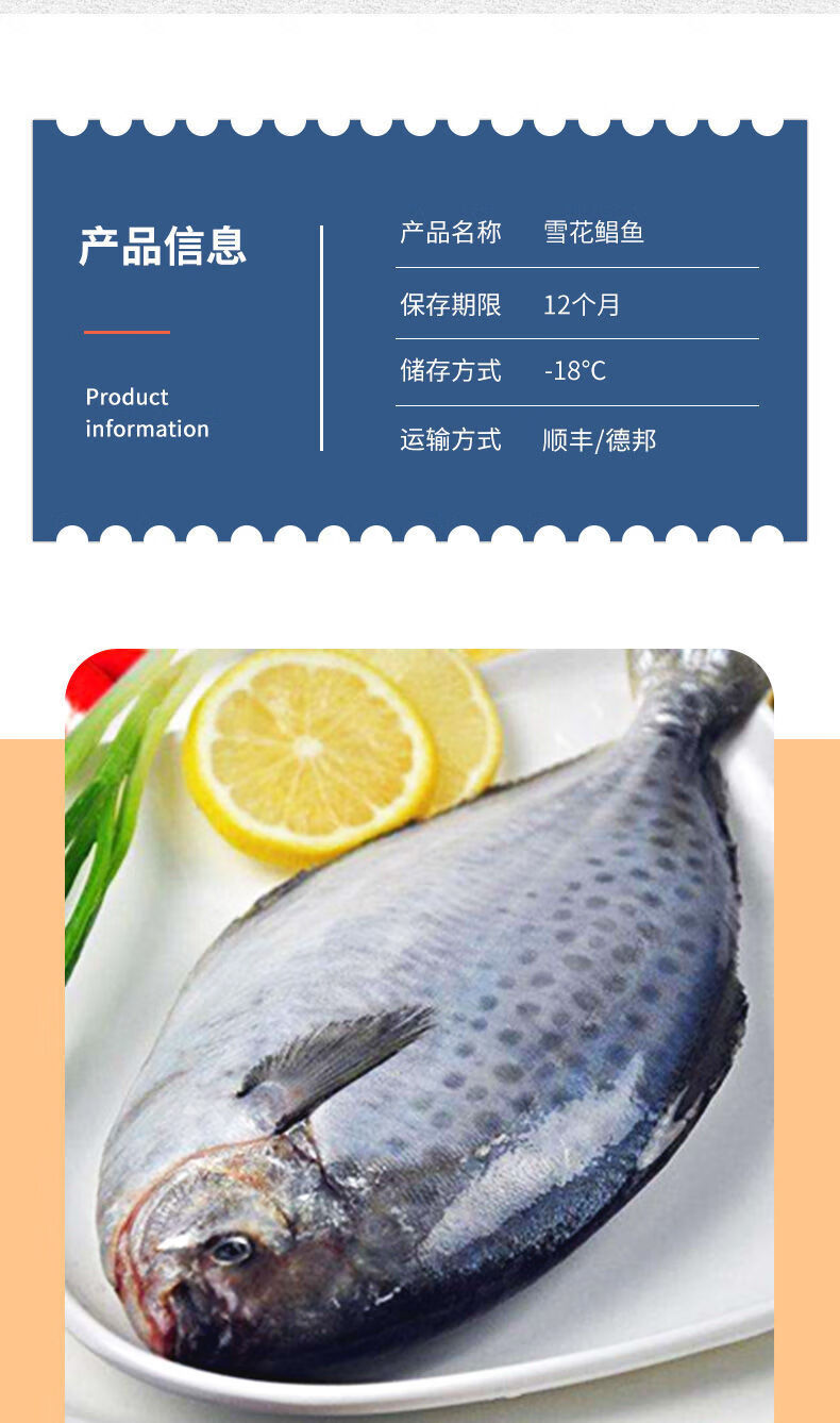 特大号新鲜雪花鲳鱼南极鲳鱼鲜活冷冻5斤约34条斤新货大号