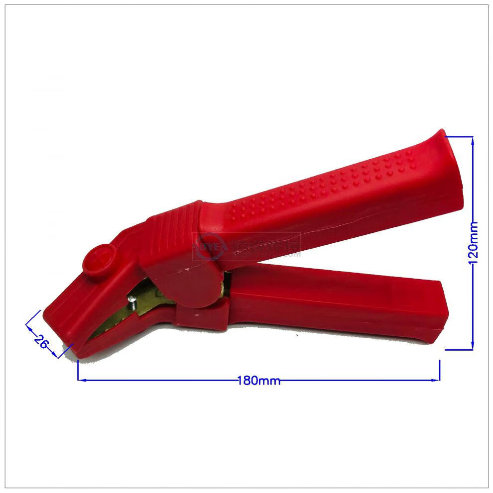 纯铜电瓶充电夹子加厚汽车电瓶夹子搭电夹接地线夹大号铜卡子2红色2