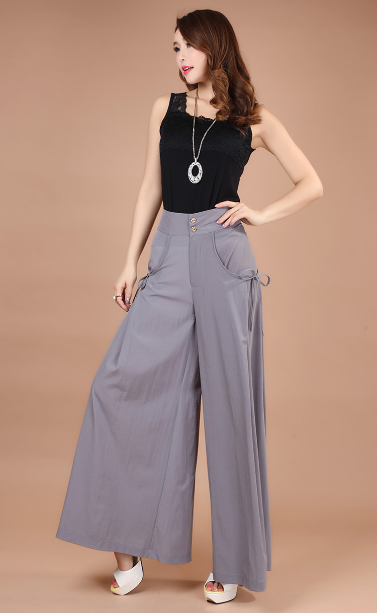 女式垂料裙裤阔腿裤女春夏季新款高腰大码长裤宽腿裤休闲裤甩裤大脚裤
