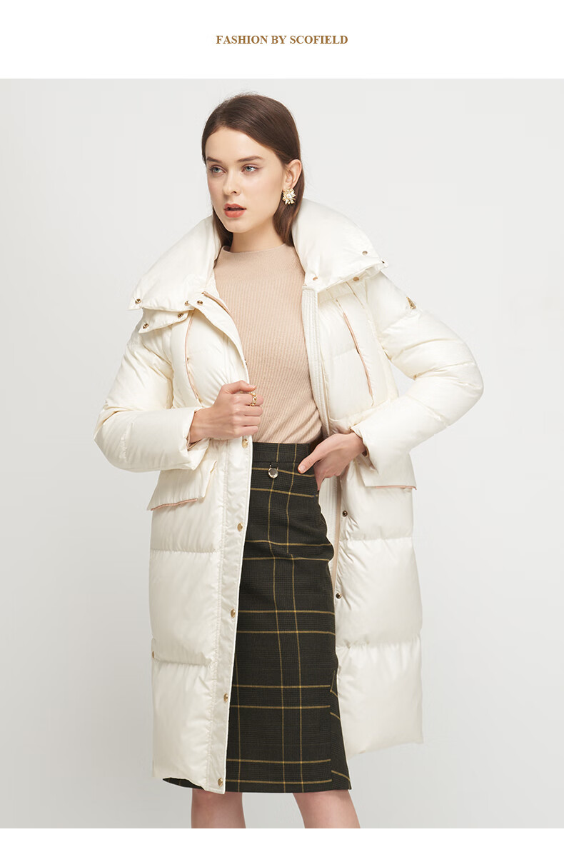 scofield衣恋官方集团依恋女装冬季款毛领腰带羽绒服黑色sfjda4v07q