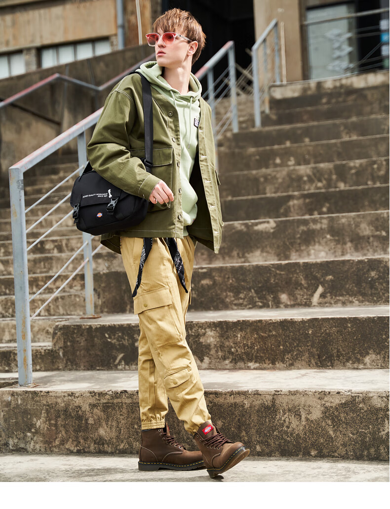 dickies夹克 logo印花v领 男式夹克dk008712 青苔绿 00m