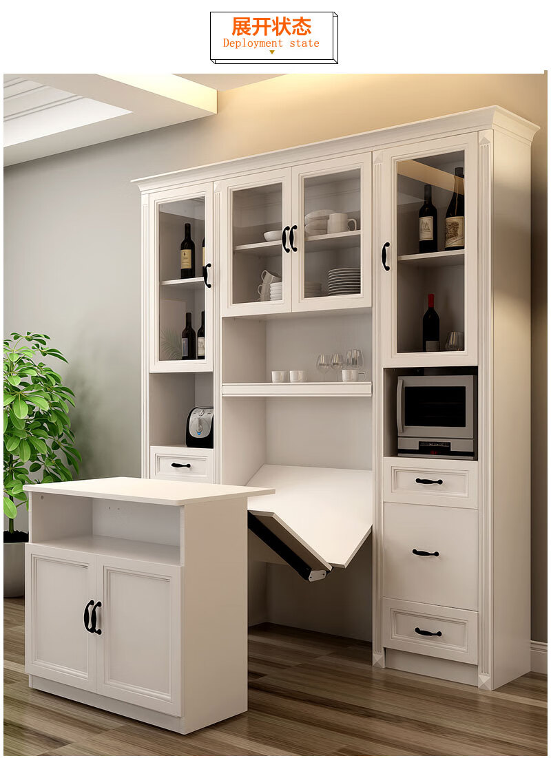 新款推荐2022款隐藏式下翻折叠桌五金配件餐桌家用小户型隐形多功能绅