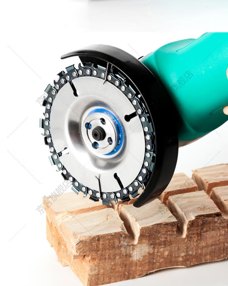 大白鲨100角磨机链条锯片切割片茶台雕刻刀木工链条盘开槽圆锯片大