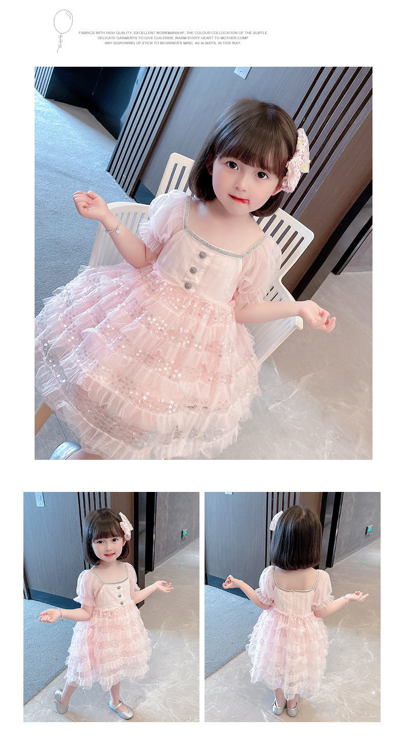 123456岁女宝宝连衣裙夏装2022夏季新款网红女童蛋糕裙儿童洋气三周岁