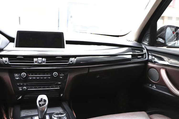 适用1418款宝马进口x5改装桃木内饰中控档位门条仿碳纤维装饰贴版本一