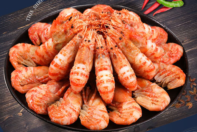 铭心 俄罗斯火龙虾 格陵兰虾北极甜虾 新鲜活头籽熟冻 大号即食虾海虾