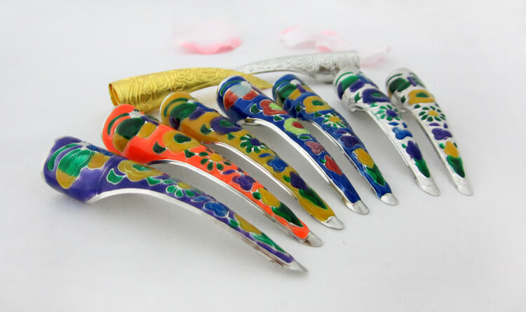 onevan延禧攻略同款配饰护甲套清朝宫廷假指甲套景泰蓝铜加厚 景泰蓝2