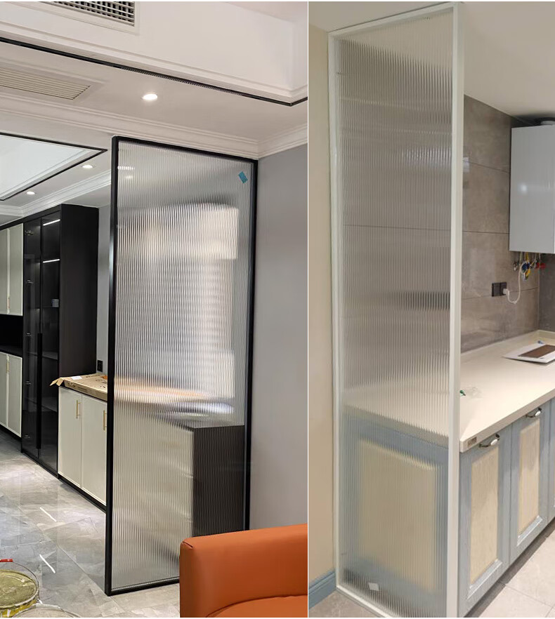 定制极简入户夹丝隔断屏风超白长虹钢化玻璃隔断餐客厅现代轻奢