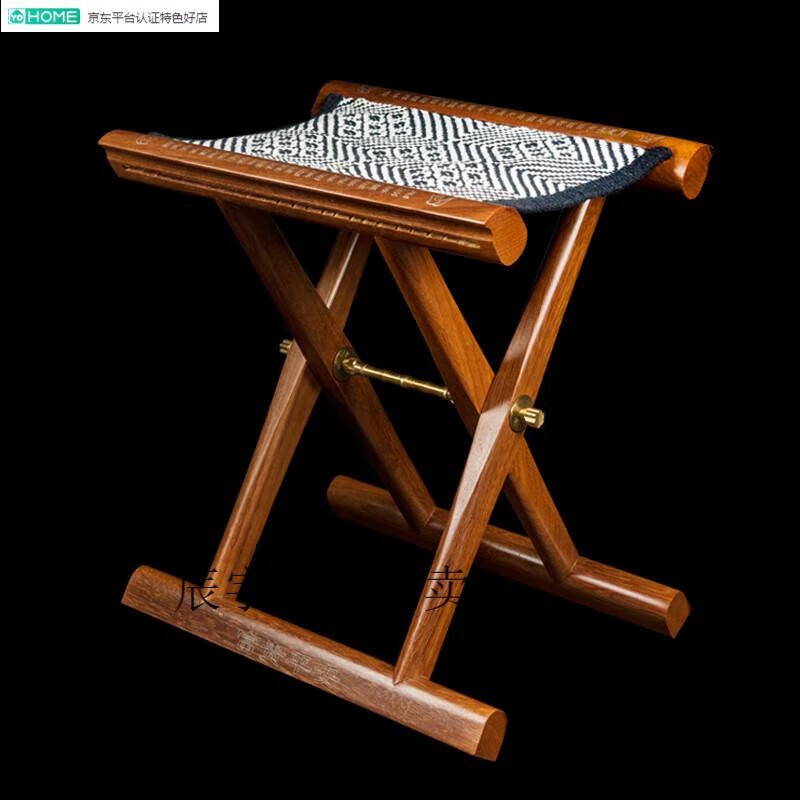 品质好货山东实木马扎红木工艺马扎便携式马札折叠凳子换鞋椅 老人