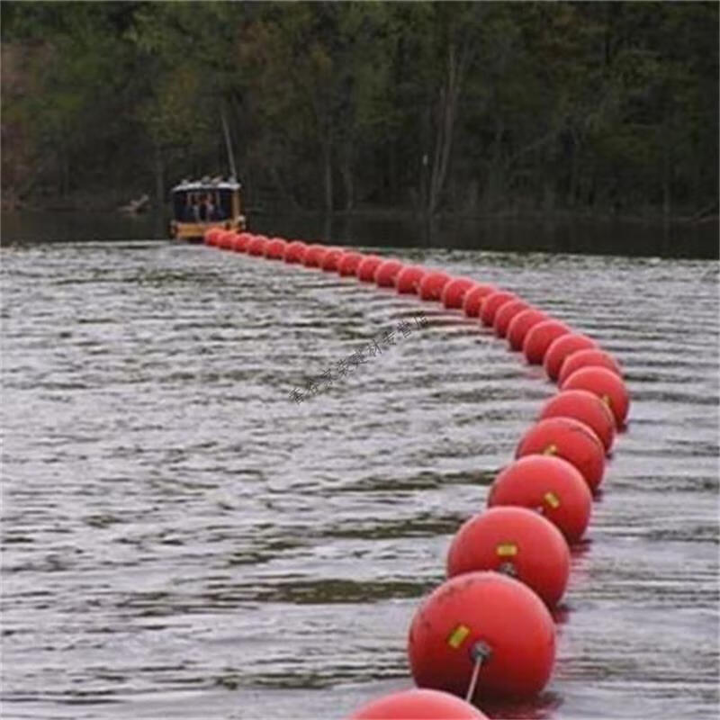 双耳加筋圆型航道设施警示水上划赛道渔网浮标红色球径25cm红旗警示球