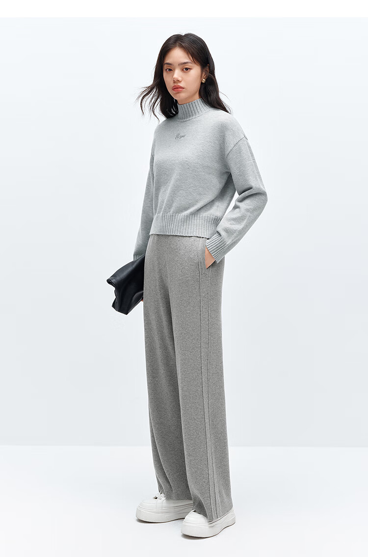 Taipingniao Women's Knit Sweater, Semi-Turtleneck Knitted Pullover, Soft Winter Sweater, Inner Layer D, Black, M 10