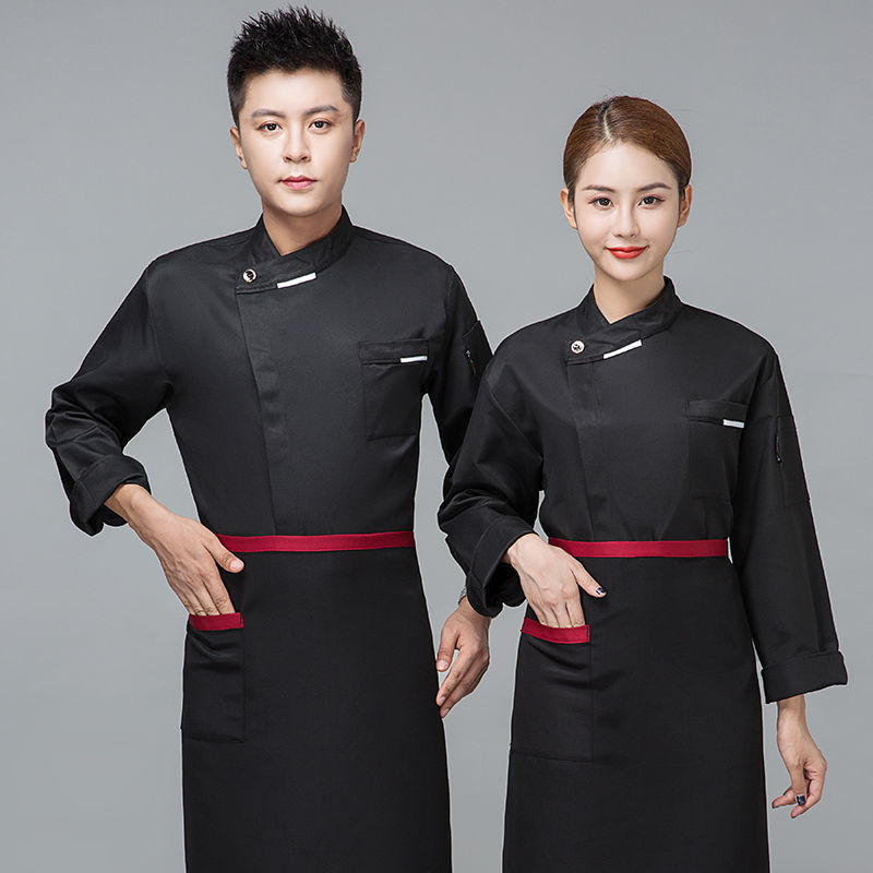 透气薄款男女餐厅酒店饭店厨房后厨工作服长袖套装短袖白色m105斤内