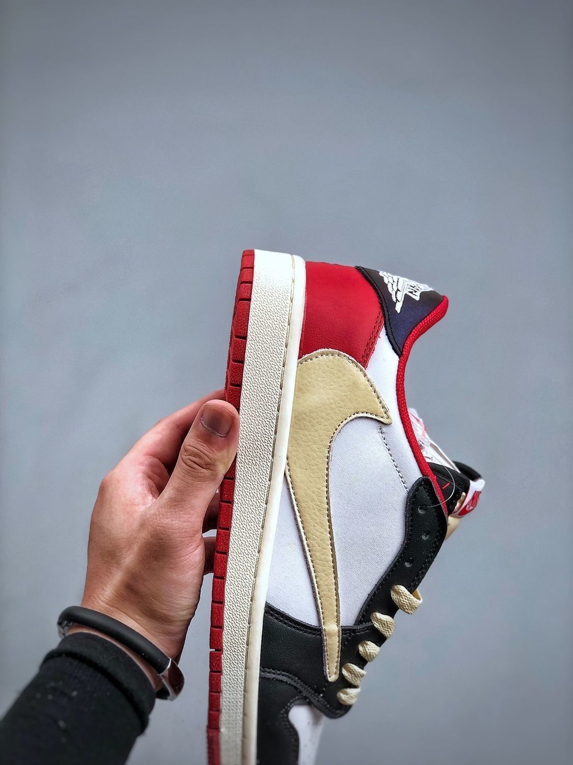 【官方旗舰】aj1 high高帮藤原浩联名闪电笑脸棕色倒钩男女运动板鞋子