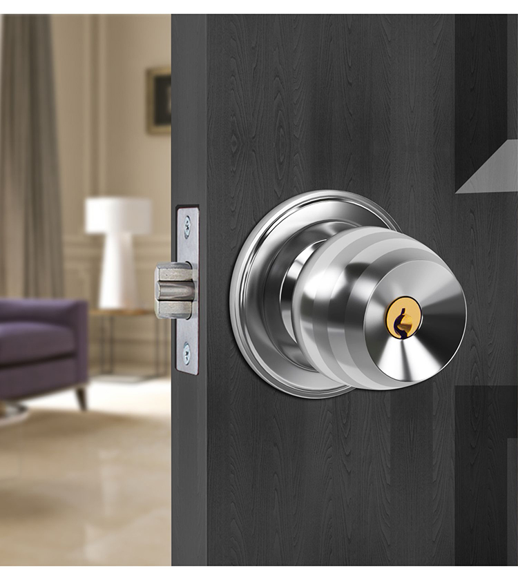 球锁一字球形锁房门锁圆锁门锁卧室通用型圆形锁木门圆球锁圆锁不锈钢