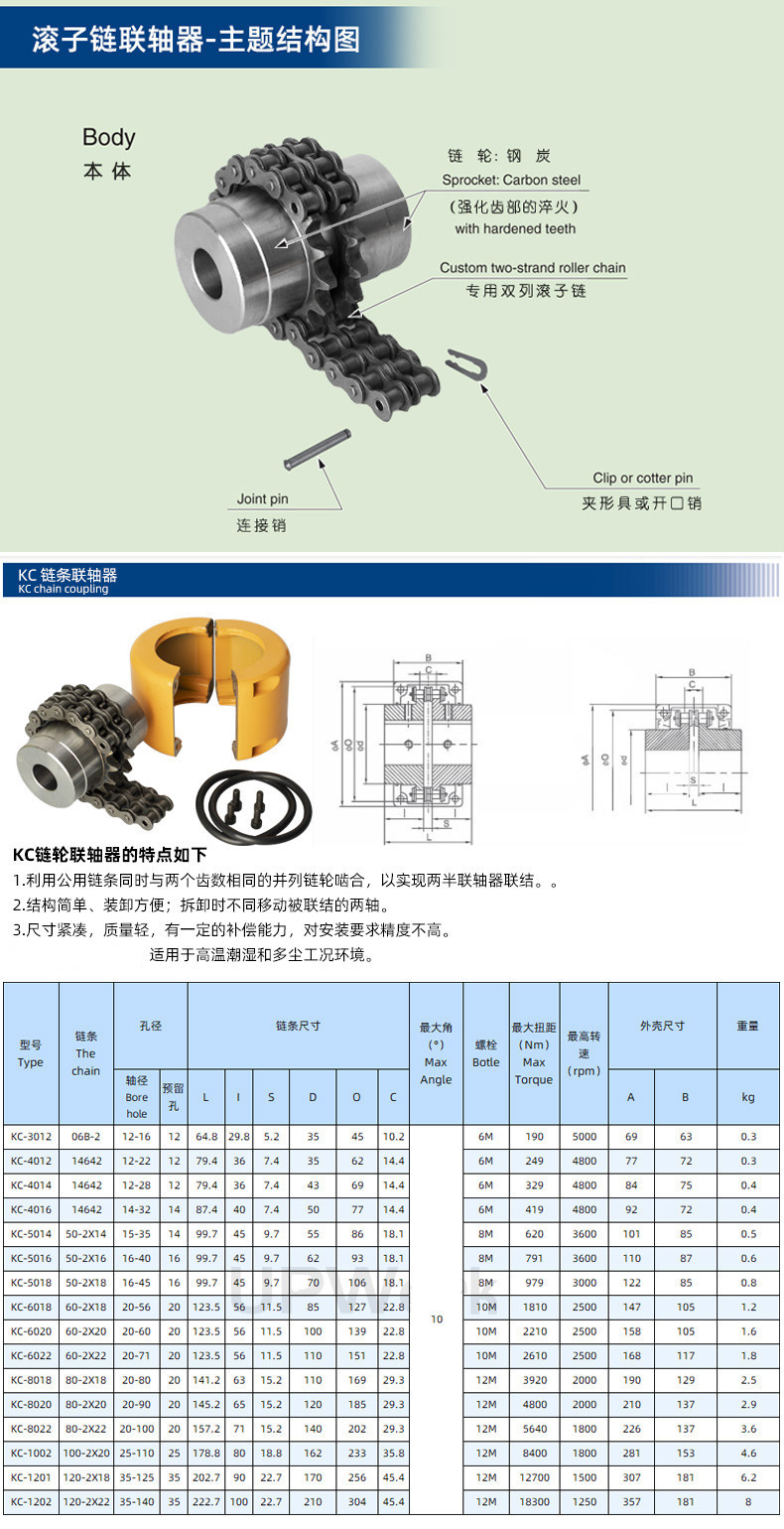 kc滚子链条式联轴器gl带罩壳齿轮5018链轮连接器gl4孔径2432可选不带