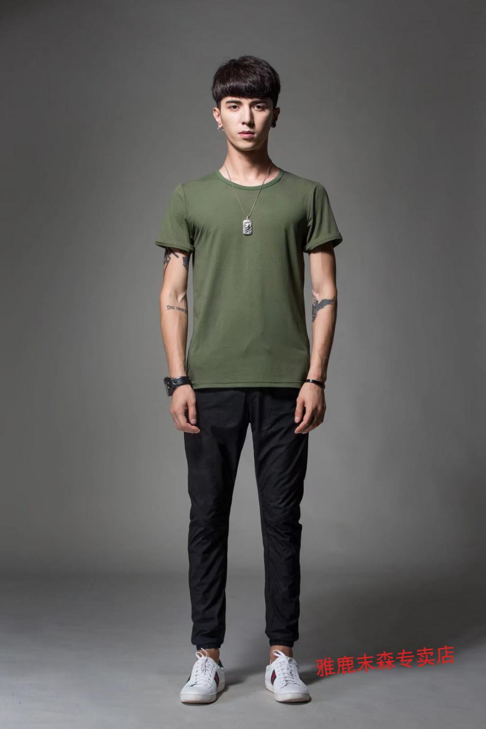 雅鹿 品牌男装2021纯色短袖时尚t恤 白色 2xl