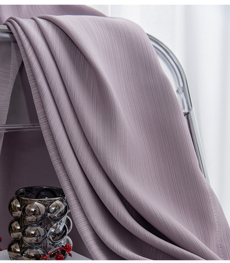 窗帘现代简约轻奢客厅大气2021年新款卧室遮光拼色北欧ins风 迪拜棉