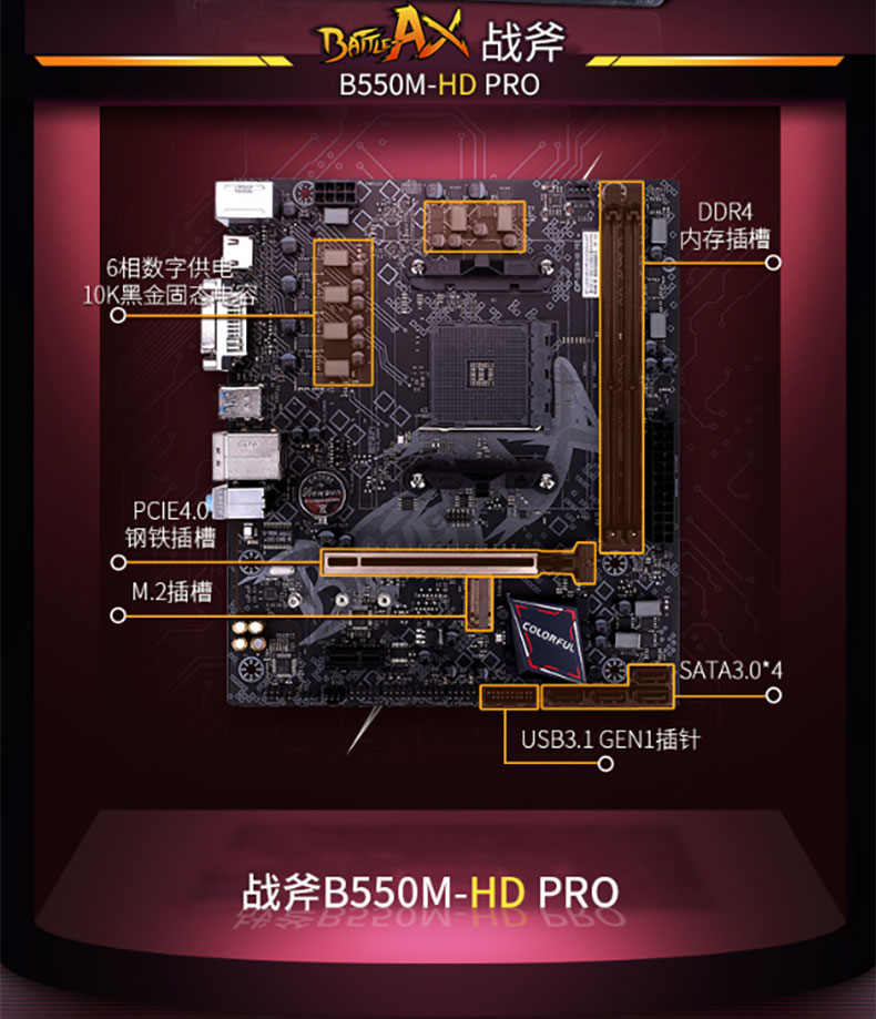 更多参数>>搭配主板:b550板型:m-atx(紧凑型)处理器:其他货号:gmdbz28