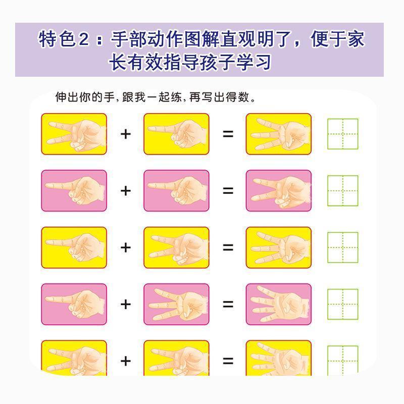 速算技巧幼儿手指速算法幼儿园口算心算10以内加减法数学算数启蒙手指