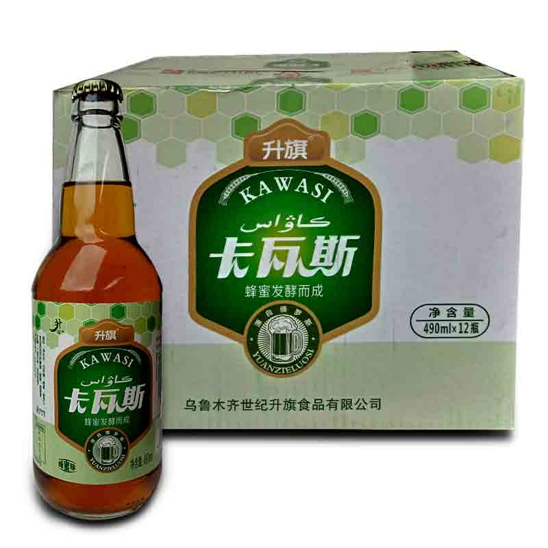 新疆升旗卡瓦斯格瓦斯500ml12瓶蜂蜜发酵碳酸饮料