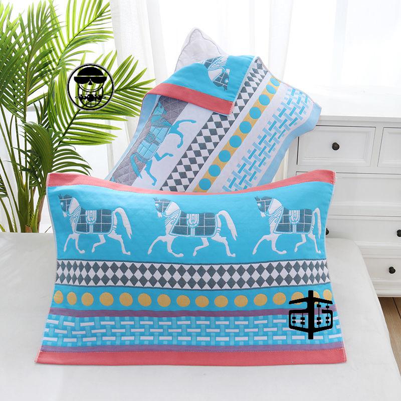 年货枕巾一对成人枕头巾5278加大纱布枕巾批发3层5278厘米欧化灰色一